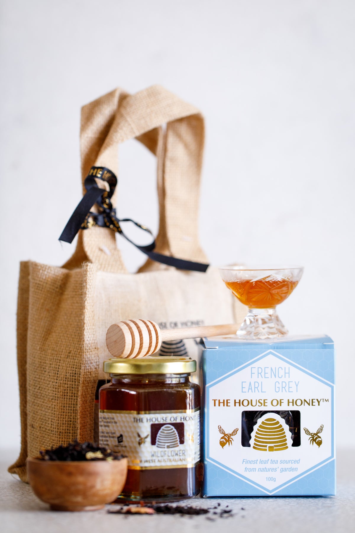 French Earl Grey Tea Lover Hessian gift-bag