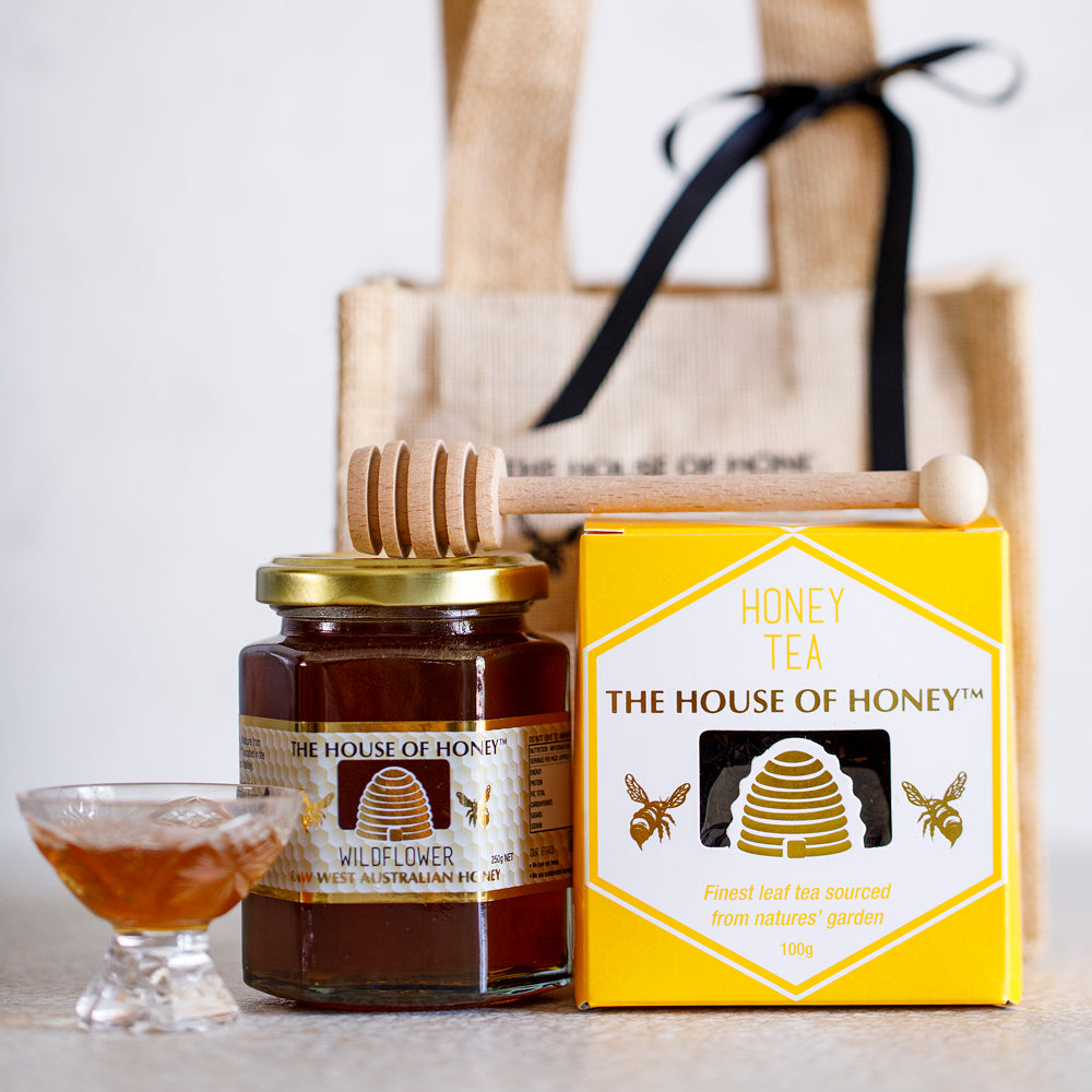 Honey Tea Lover Hessian gift-bag - The House of Honey